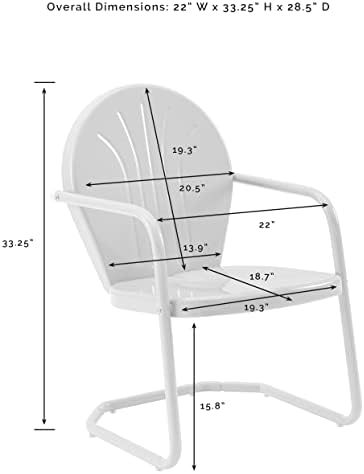 Crosley Furniture Griffith Retro Metal Outdoor Chair - Image 2