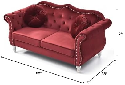 HomeStock Velvet Loveseat, Dark Gray - Image 2