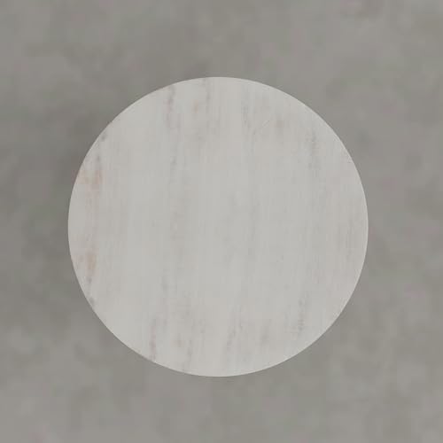 SIMPLIHOME Robbie 16" Wide Mango Wood Accent Table in Distressed Aged White - Image 4