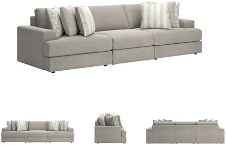 Signature Design by Ashley 3-Piece Modular Sectional Sofa Couch, Ash Gray - Image 6