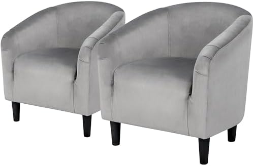 Topeakmart Compact Velvet Accent Chairs Set of 2 by Topeakmart