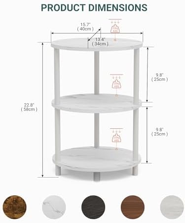 Round Pedestal End Table - Image 2