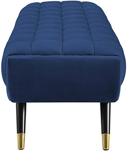 Modway Adept Mid-Century Modern Velvet Upholstered Tufted Accent Bench in - Image 5