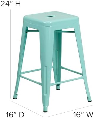 Flash Furniture 24 in Indoor/Outdoor Backless Counter Stool - Image 3