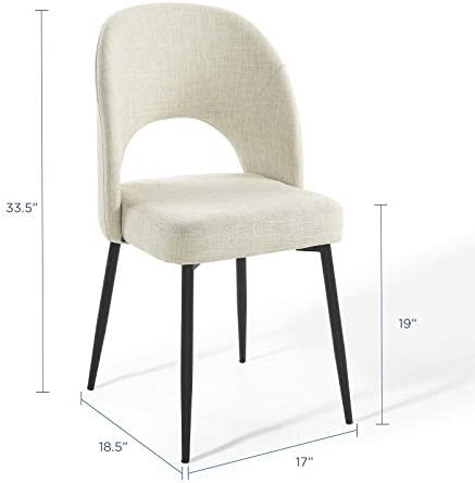 Modway Rouse Upholstered Fabric Side Black Beige - Image 2