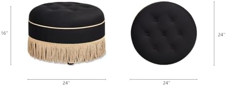 Jennifer Taylor Home Yolanda 24" Round Upholstered Accent Ottoman - Image 3