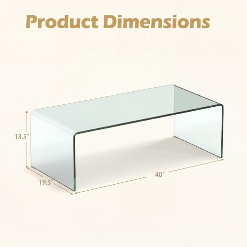Tangkula Glass Coffee Table - Image 3