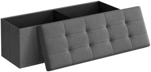 SONGMICS 43.3 Inches Folding Storage Ottoman Bench, Load 660 lb by SONGMICSbySONGMICSHOME