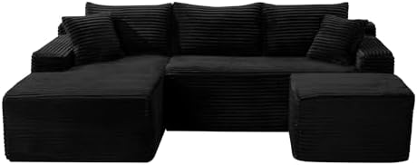 106-Inch Oversized U-Shaped Left Facing Corner Compressed Sofa Modular Boneless - Image 3