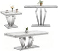 Henf 3 Piece Living Room Table Set, Faux Marble Coffee Table & Console Table & by Henf