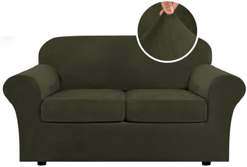 H.VERSAILTEX Real Velvet Plush 3 Piece Stretch Sofa Covers Couch Covers by HVERSAILTEX