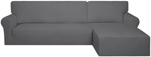 PureFit Stretch Sectional Couch Covers 2 pcs Non Slip L Shape Sofa Cover by PureFit