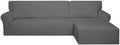 PureFit Stretch Sectional Couch Covers 2 pcs Non Slip L Shape Sofa Cover by PureFit