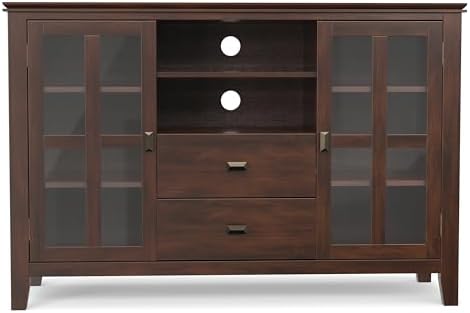 SIMPLIHOME Artisan 53" Wide Solid Wood TV Stand in Russet Brown - Image 6