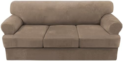 Sofa Cover 4 Piece T Cushion Sofa Slipcovers Thick Velvet Couch Cover Furniture by HVERSAILTEX