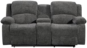 Betsy Furniture Soft Microfiber Reclining Sofa Set, Drop Down Table, Cupholder by BetsyFurniture