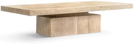 Jennifer Taylor Home Calder 60" Solid Reclaimed Elm Block Plinth Coffee Table - Image 3