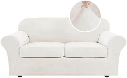 H.VERSAILTEX Real Velvet Plush 3 Piece Stretch Sofa Covers Couch Covers by HVERSAILTEX