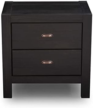 Grain Wood Furniture Montauk 2-Drawer Bedside Nightstand, Solid Wood by GrainWoodFurniture