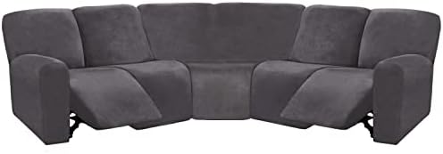 ULTICOR 7-Piece Sectional Sofa Covers, Velvet Stretch Reclining Couch Covers by ULTICOR