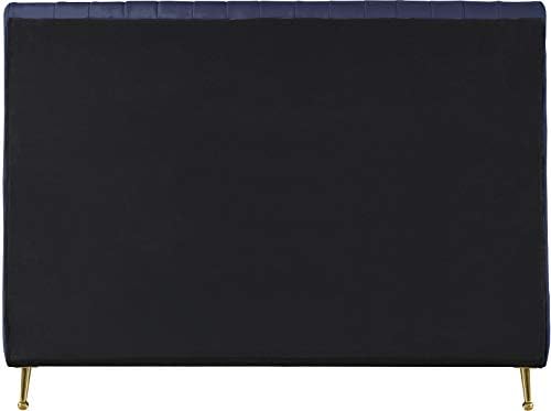 Meridian Furniture Zara Collection Modern | Contemporary Velvet Upholstered Bed - Image 6