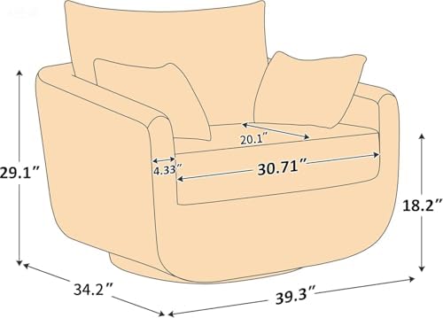360° Swivel Accent Armchair, 39.3" Oversized - Image 2