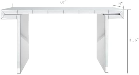Silver Mirrored Console Table, 360° Reflective, Modern Luxury Mirrored Furniture - Image 2