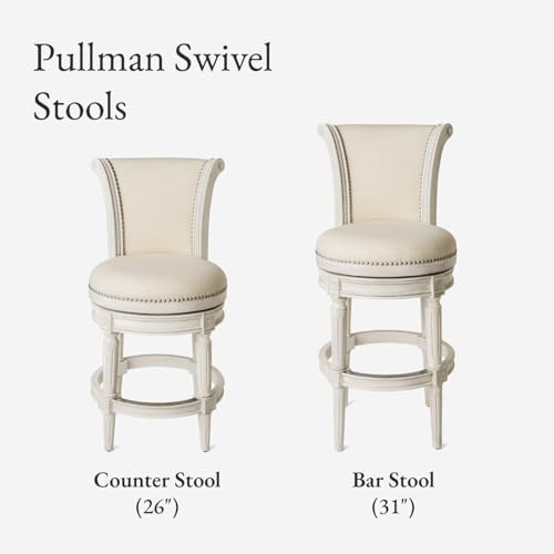 Maven Lane Pullman Counter Stool, Cream Solid Wood Frame - Image 5