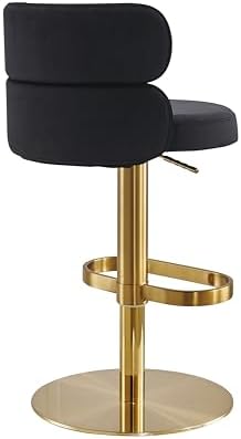 Modern Velvet Bar Stool, Swivel Adjustable Height Kitchen Counter Stool - Image 5