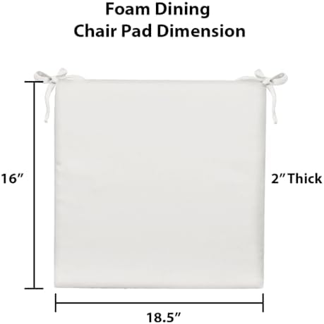 RSH DECOR: Sunbrella Foam Chair Cushions Set of 2 | 18.5" x 16" x 2" | - Image 3