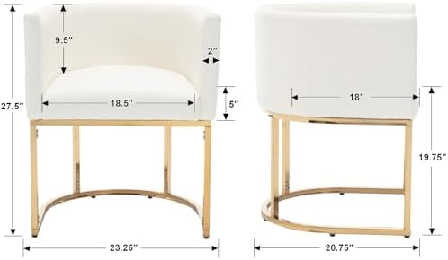 HNY Mid Century Modern Upholstered Barrel Dining Chairs - Image 2