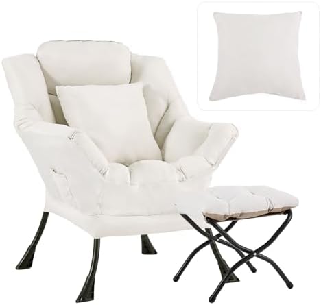 Lazy Chair with Ottoman, Comfy Reading Chair by HomeEastllyHome