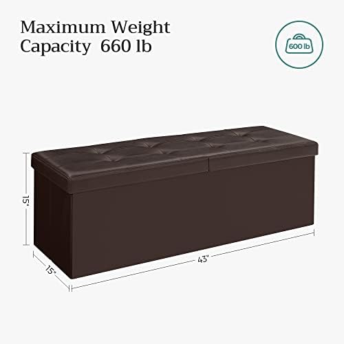 SONGMICS 43.3 Inches Folding Storage Ottoman Bench - Image 3