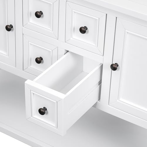 LKTART 44.5" Solid Wood Sideboard Buffet Cabinet, Entryway Console Table - Image 6