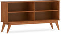 SIMPLIHOME Draper 30" Tall Solid Wood 4-Shelf Bookcase in Teak Brown by SimpliHome