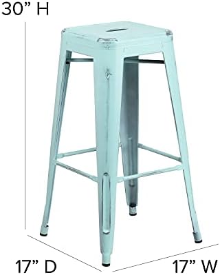 Flash Furniture 30 in Metal Indoor/Outdoor Backless Barstool - Image 3