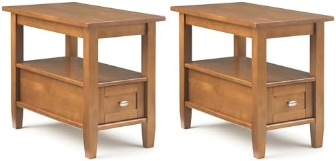 SIMPLIHOME Warm Shaker 14" Side Tables in Light Golden Brown by SimpliHome