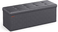 SONGMICS Storage Ottoman Bench, 43.3 Inches Folding Foot Rest Stool by SONGMICS