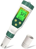 pH Meter for Water Hydroponics, 5-in-1 pH TDS EC Salt Tester for Water Nutrient by Yewhick