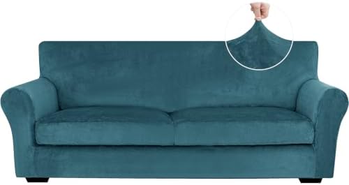 XINEAGE 3-Piece Velvet Sofa Cover, Couch Covers by XINEAGE