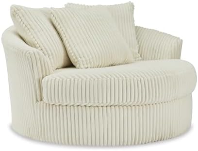 Signature Design by Ashley Lindyn White Oversized Swivel Accent Chair by Unknown