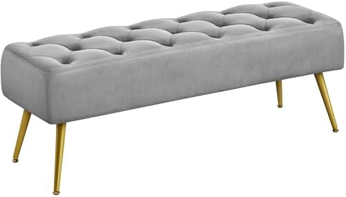 Yaheetech 45" Ottoman Bench for Bedroom, Upholstered Boucle Seat by Yaheetech
