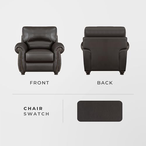 Lexicon Top Grain Leather Match Chair Accent Chairs - Image 4