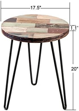 Reclaimed Wood Multi Color Side Table 17.5" x 17.5" x 20" H Wooden Accent - Image 2