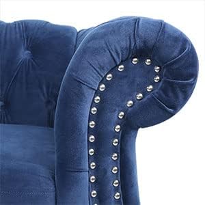 ORRD Chesterfield Loveseat, Modern Velvet Sofa Tufted Couch 2 Seater - Image 6