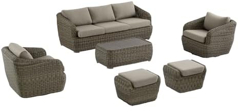 CHITA 6-Pieces Outdoor Wicker Furniture Set, Patio Conversation Set by Unknown