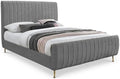 Meridian Furniture ZaraGrey-K Zara Collection Modern | Contemporary Velvet by Unknown