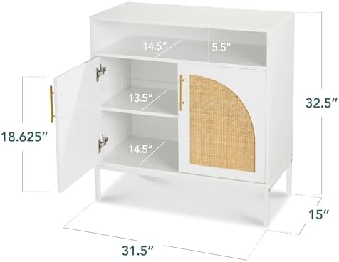 Best Choice Products Rattan Sideboard Buffet Cabinet, Entryway Table, Accent - Image 3