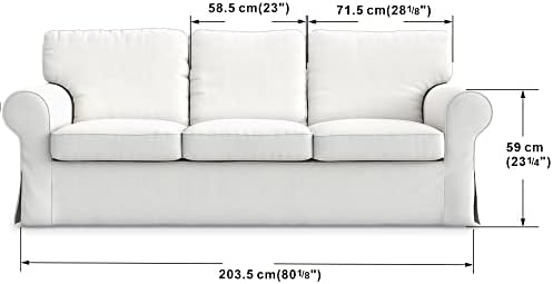 MASTERS OF COVERS Ektorp 3 Seat Sofa Cover Ektorp Slipcover-Titanium Grey - Image 4
