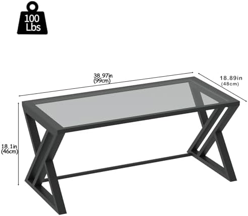 Wolawu Coffee Table Grey Glass Coffee Table - Image 2